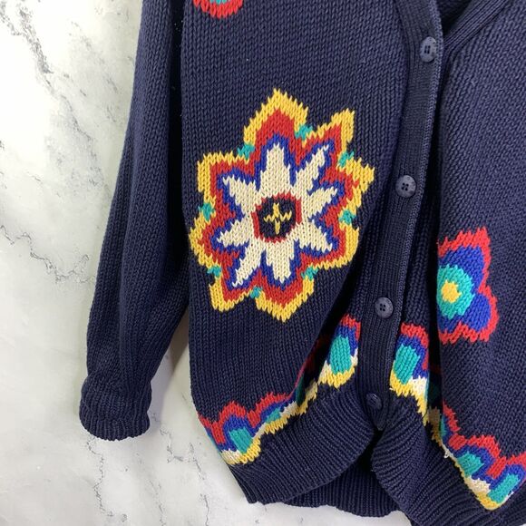 Vintage 90s Grandma Sweater Cardigan Women's sz S Small Knit Retro Cottagecore - Picture 15 of 16